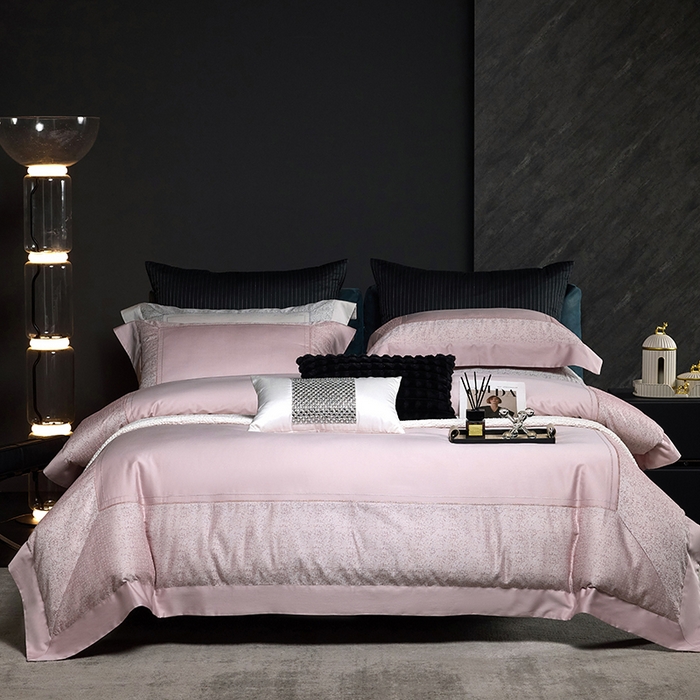 洽想家 2025新品色织纯棉贡缎提花四件套-香榭丽 香榭丽  粉