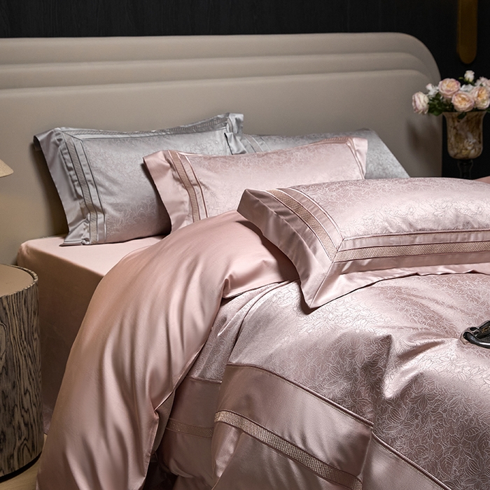 91家纺网 家纺一手货源 找家纺 （总）洽想家 2025新款高精密贡缎色织大提花四件套-夜曲