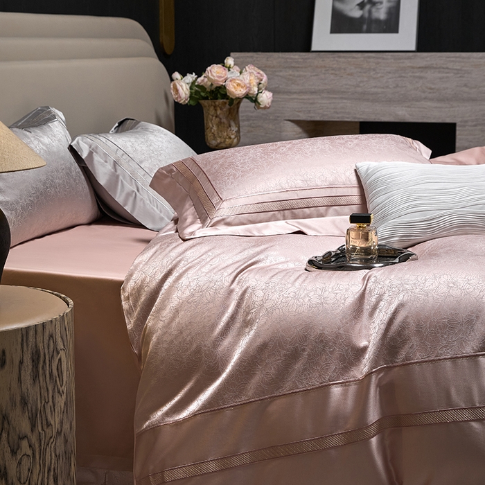 91家纺网 家纺一手货源 找家纺 （总）洽想家 2025新款高精密贡缎色织大提花四件套-夜曲