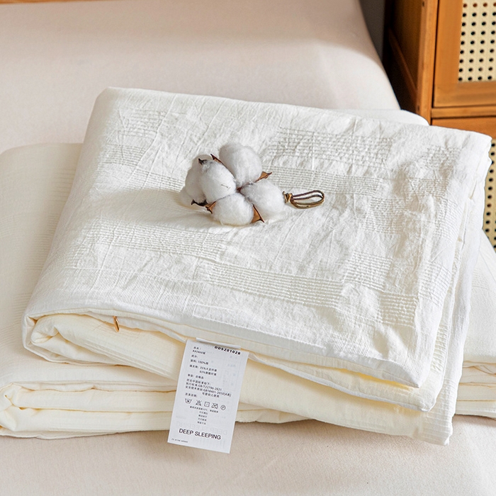 91家纺网 家纺一手货源 找家纺 （总）良品汇馆 2025新款日式无印全棉A类提花大豆夏被良品全棉空调被夏凉被子纯色提花软