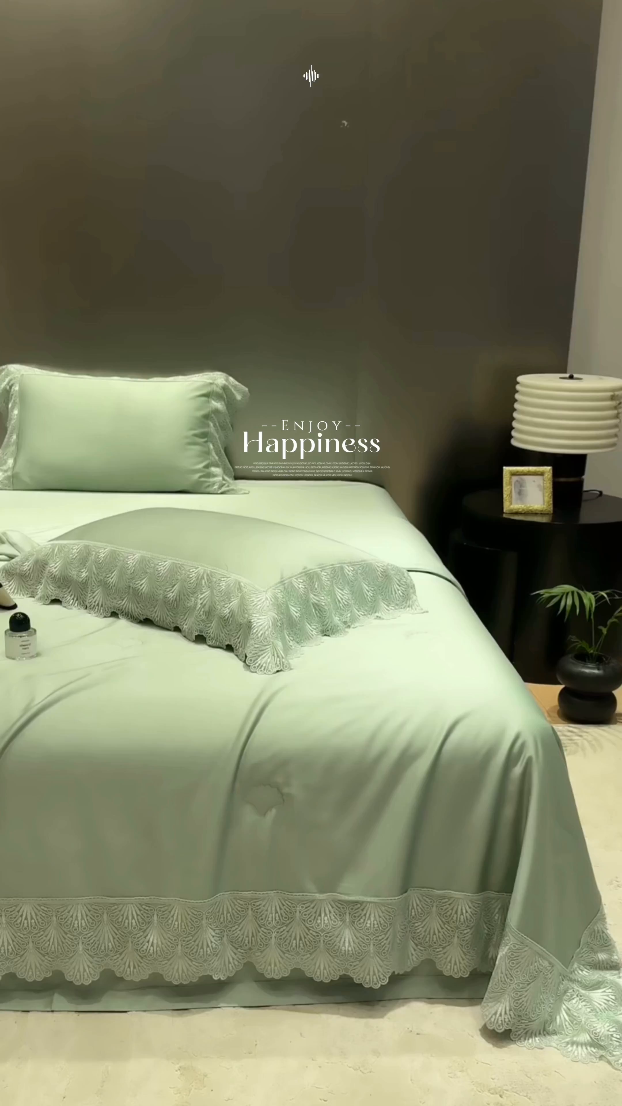 91家纺网 家纺一手货源 找家纺 洽想家 2025春夏新款100S天丝棉蕾丝夏被四件套--沐颜 沐颜 绿色