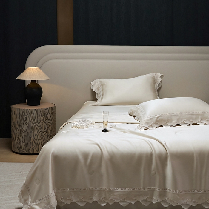 91家纺网 家纺一手货源 找家纺 （总）洽想家 2025新品80支兰精天丝大豆纤维夏被四件套-山峦迭