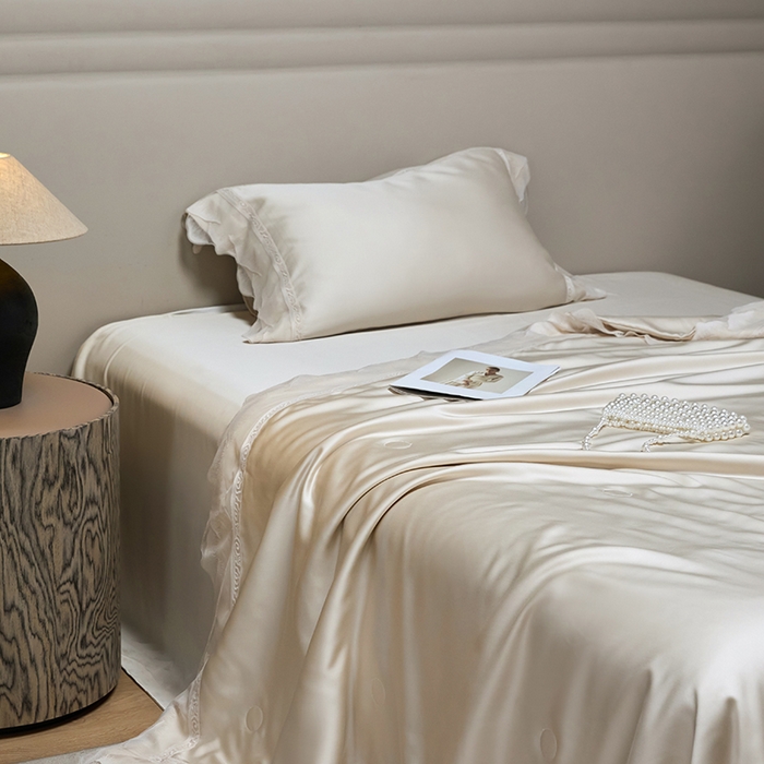 91家纺网 家纺一手货源 找家纺 （总）洽想家 2025新品80支兰精天丝大豆纤维夏被四件套-山峦迭