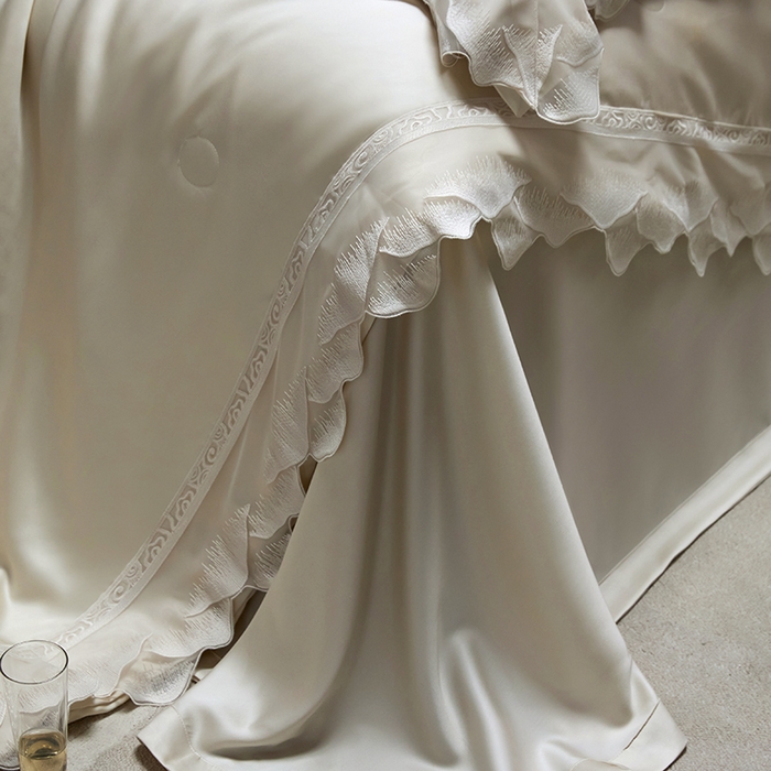 91家纺网 家纺一手货源 找家纺 洽想家 2025新品80支兰精天丝大豆纤维夏被四件套-山峦迭 山峦迭-金