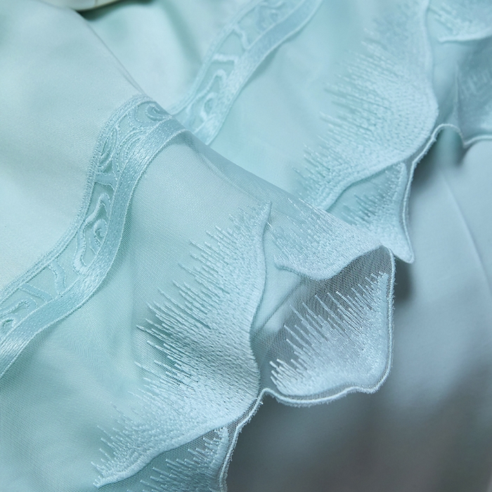 91家纺网 家纺一手货源 找家纺 洽想家 2025新品80支兰精天丝大豆纤维夏被四件套-山峦迭 山峦迭-绿