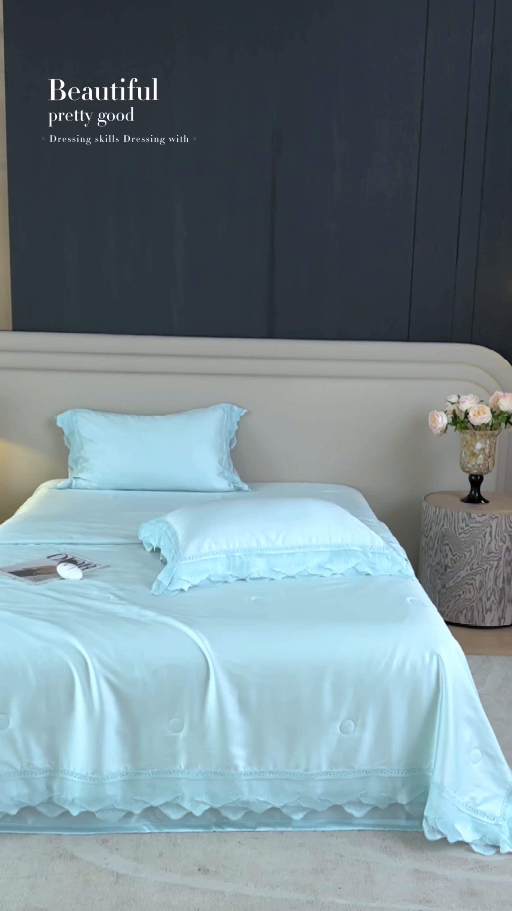 91家纺网 家纺一手货源 找家纺 洽想家 2025新品80支兰精天丝大豆纤维夏被四件套-山峦迭 山峦迭-绿