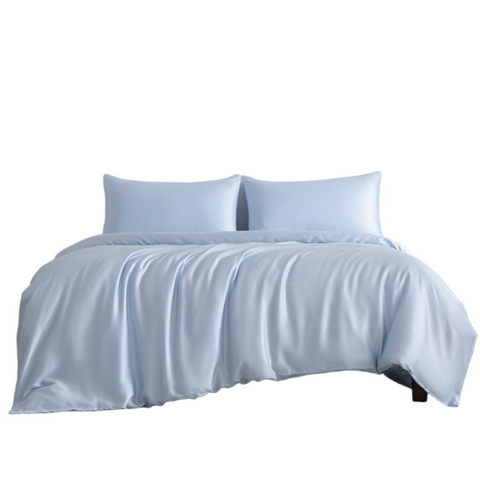 91家纺网 家纺一手货源 找家纺 良品汇馆 2025新款日式无印60S莱赛尔兰精天丝纯色四件套良品夏季天丝4件套天丝床品 夏日蓝