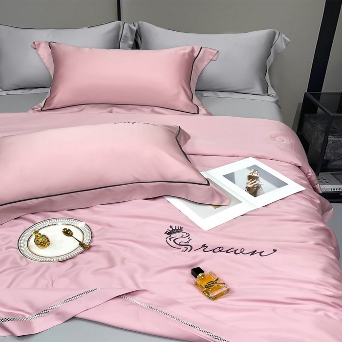 91家纺网 家纺一手货源 找家纺 洽想家 2025新款柠檬莫代尔天丝夏被被子被芯 豆沙粉