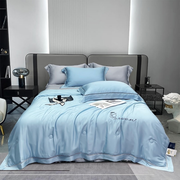 洽想家 2025新款柠檬莫代尔天丝夏被被子被芯 琥珀蓝