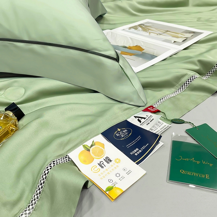 91家纺网 家纺一手货源 找家纺 洽想家 2025新款柠檬莫代尔天丝夏被被子被芯 灰草绿