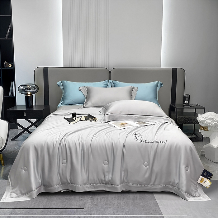 洽想家 2025新款柠檬莫代尔天丝夏被被子被芯 咖色