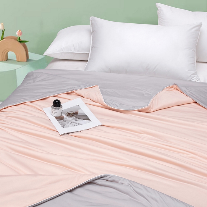 91家纺网 家纺一手货源 找家纺 洽想家 2025新款A类抗菌凉感冰激凌夏被被子被芯 玫瑰粉