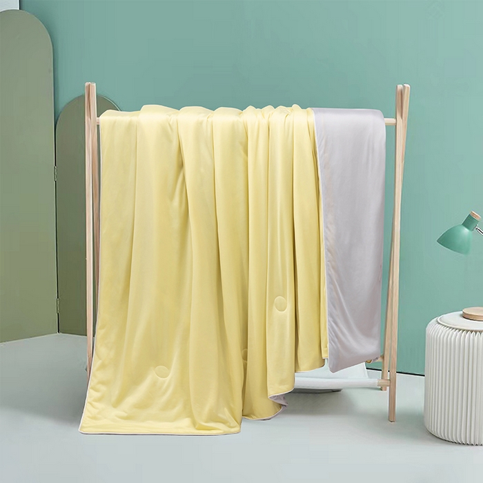 洽想家 2025新款A类抗菌凉感冰激凌夏被被子被芯 柠檬黄