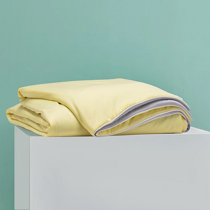 91家纺网 家纺一手货源 找家纺 洽想家 2025新款A类抗菌凉感冰激凌夏被被子被芯 柠檬黄