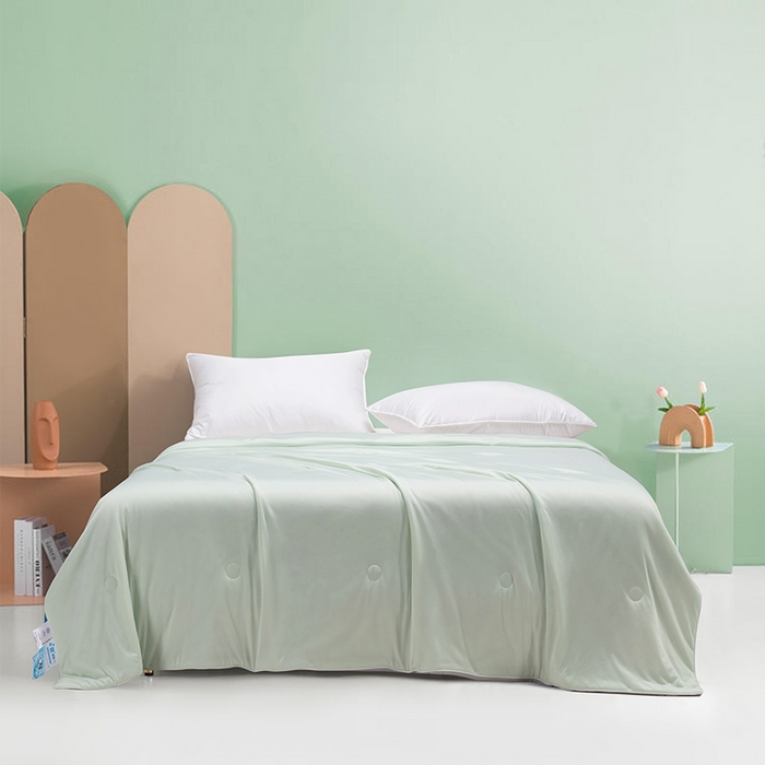 91家纺网 家纺一手货源 找家纺 洽想家 2025新款A类抗菌凉感冰激凌夏被被子被芯 清新绿