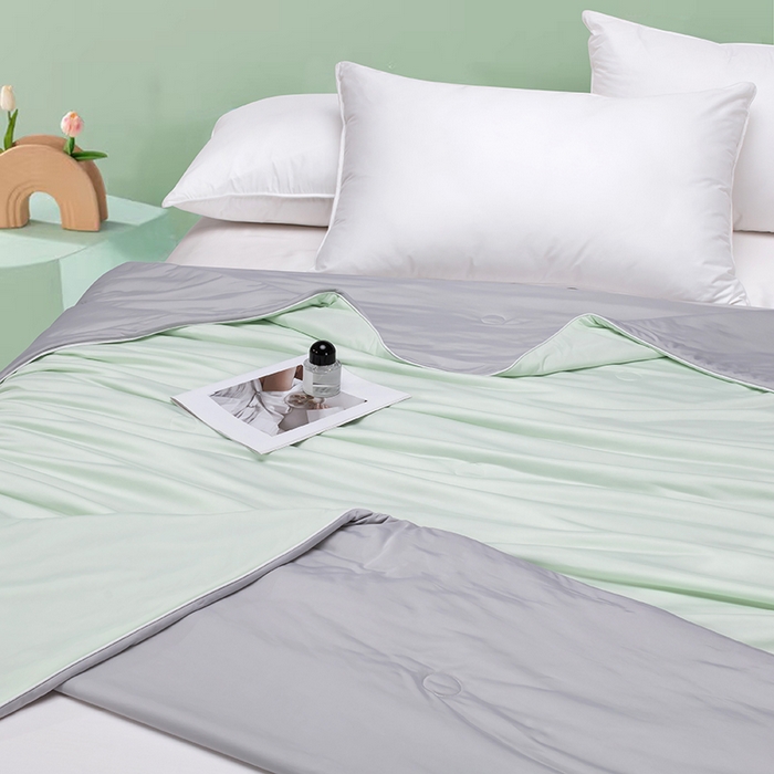 91家纺网 家纺一手货源 找家纺 洽想家 2025新款A类抗菌凉感冰激凌夏被被子被芯 清新绿