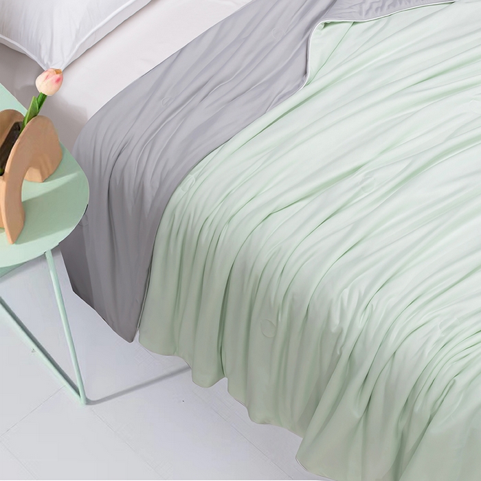 91家纺网 家纺一手货源 找家纺 洽想家 2025新款A类抗菌凉感冰激凌夏被被子被芯 清新绿