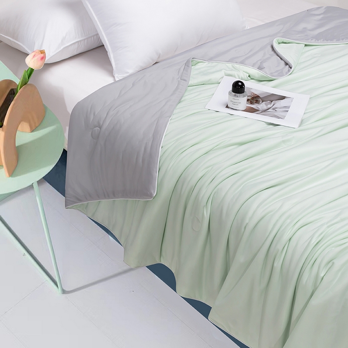 91家纺网 家纺一手货源 找家纺 洽想家 2025新款A类抗菌凉感冰激凌夏被被子被芯 清新绿