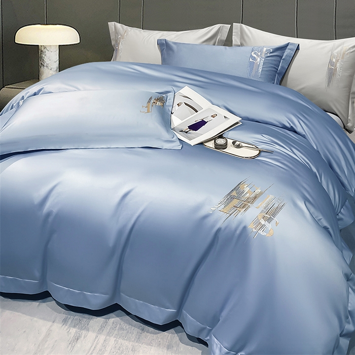 91家纺网 家纺一手货源 找家纺 （总）洽想家 2025新款100支长绒棉刺绣四件套--时光痕迹