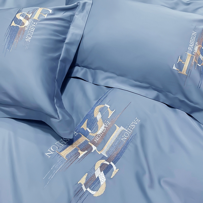 91家纺网 家纺一手货源 找家纺 （总）洽想家 2025新款100支长绒棉刺绣四件套--时光痕迹