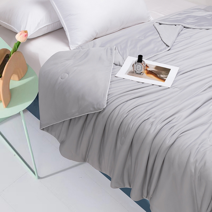 91家纺网 家纺一手货源 找家纺 洽想家 2025新款A类抗菌凉感冰激凌夏被被子被芯 天空灰