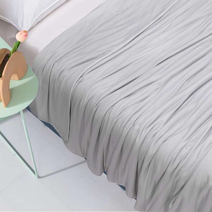 91家纺网 家纺一手货源 找家纺 洽想家 2025新款A类抗菌凉感冰激凌夏被被子被芯 天空灰