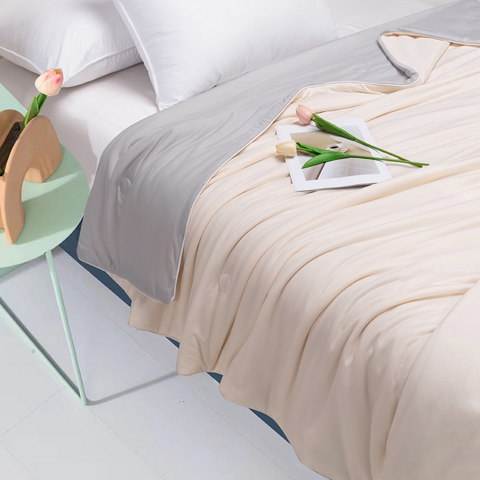 91家纺网 家纺一手货源 找家纺 洽想家 2025新款A类抗菌凉感冰激凌夏被被子被芯 心粉