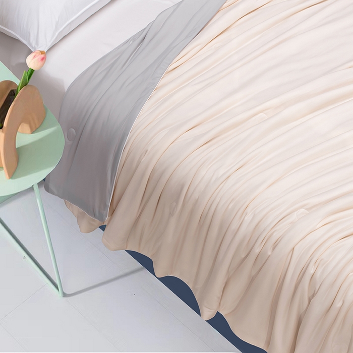 91家纺网 家纺一手货源 找家纺 洽想家 2025新款A类抗菌凉感冰激凌夏被被子被芯 心粉