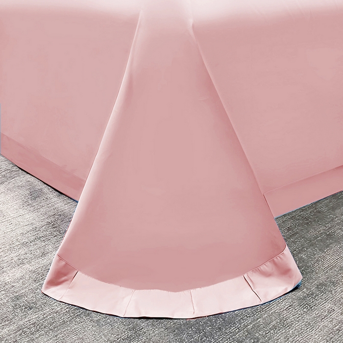 91家纺网 家纺一手货源 找家纺 洽想家 2025新款100支长绒棉刺绣四件套--时光痕迹 时光痕迹-豆沙粉