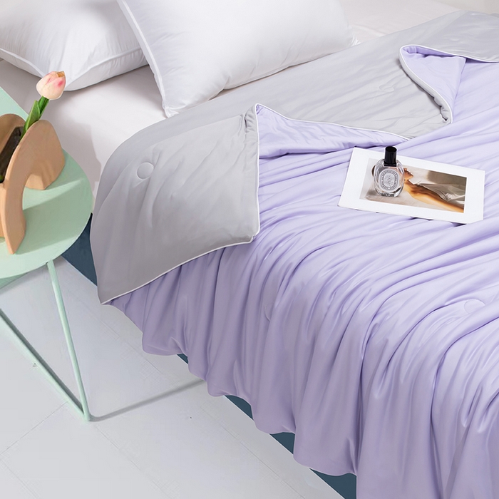 91家纺网 家纺一手货源 找家纺 洽想家 2025新款A类抗菌凉感冰激凌夏被被子被芯 星云紫