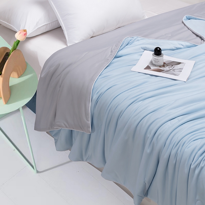 91家纺网 家纺一手货源 找家纺 洽想家 2025新款A类抗菌凉感冰激凌夏被被子被芯 银河蓝