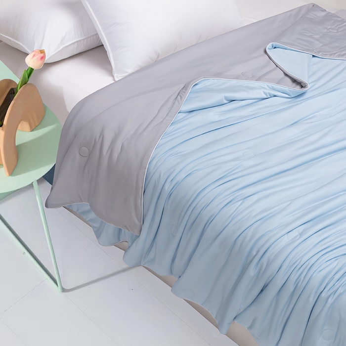 91家纺网 家纺一手货源 找家纺 洽想家 2025新款A类抗菌凉感冰激凌夏被被子被芯 银河蓝