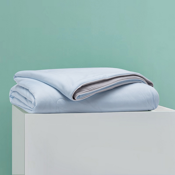 91家纺网 家纺一手货源 找家纺 洽想家 2025新款A类抗菌凉感冰激凌夏被被子被芯 银河蓝