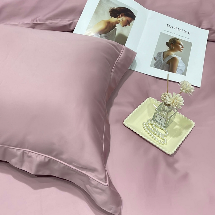 91家纺网 家纺一手货源 找家纺 洽想家 2025新款100支新疆长绒棉纯色埋绳款四件套 豆沙