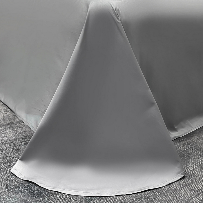 91家纺网 家纺一手货源 找家纺 洽想家 2025新款100支新疆长绒棉纯色埋绳款四件套 高级灰