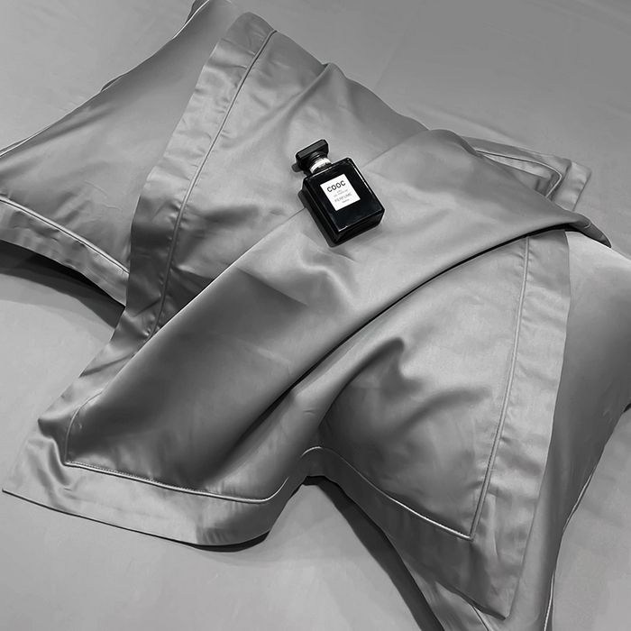 91家纺网 家纺一手货源 找家纺 洽想家 2025新款100支新疆长绒棉纯色埋绳款四件套 高级灰