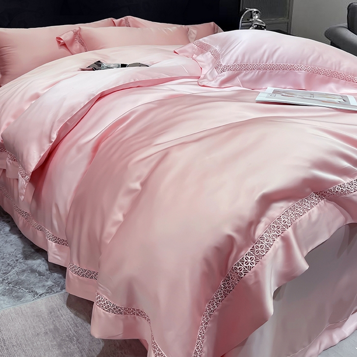 91家纺网 家纺一手货源 找家纺 （总）洽想家 2025新款80支天丝镂空瑾系列四件套