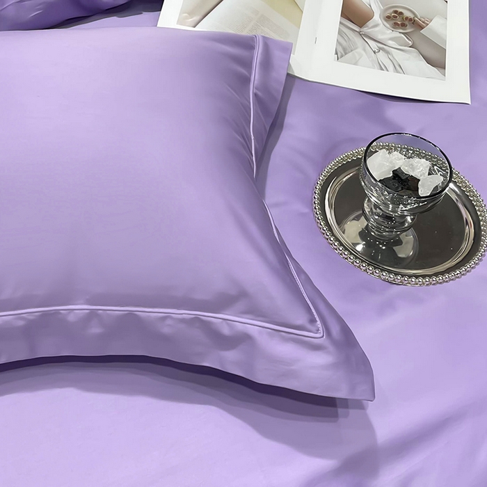 91家纺网 家纺一手货源 找家纺 洽想家 2025新款100支新疆长绒棉纯色埋绳款四件套 罗兰紫