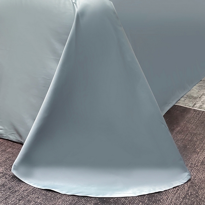 91家纺网 家纺一手货源 找家纺 洽想家 2025新款100支新疆长绒棉纯色埋绳款四件套 浅石蓝