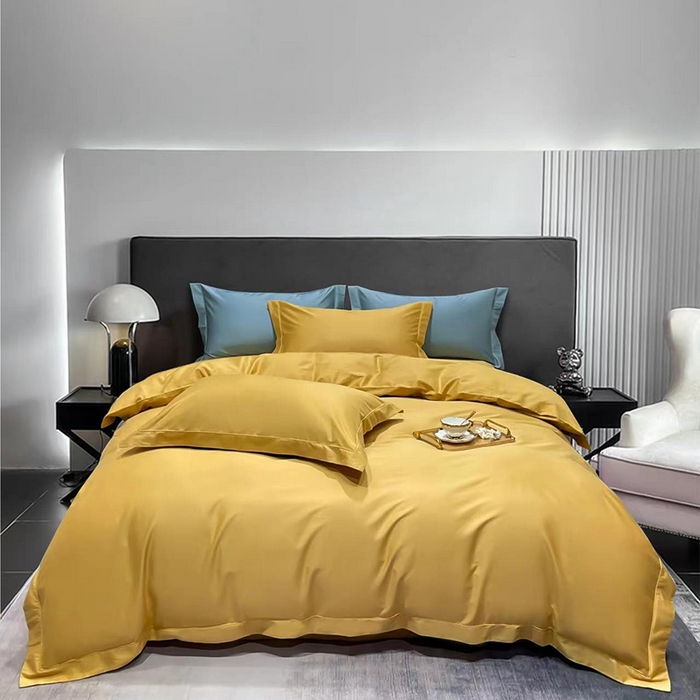 洽想家 2025新款100支新疆长绒棉纯色埋绳款四件套 拾光-秋月黄