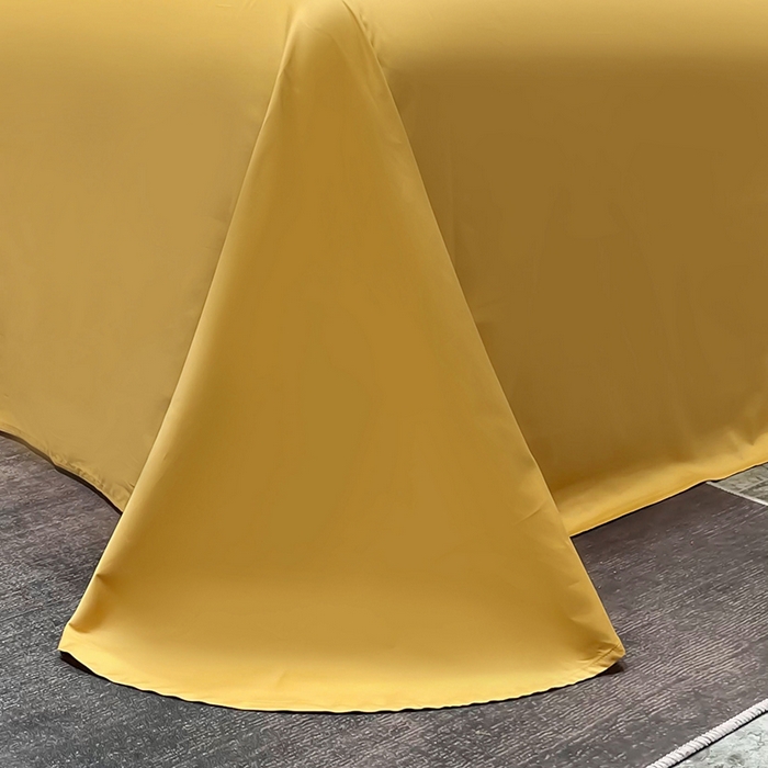 91家纺网 家纺一手货源 找家纺 洽想家 2025新款100支新疆长绒棉纯色埋绳款四件套 拾光-秋月黄