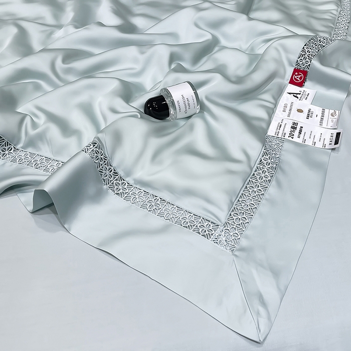 91家纺网 家纺一手货源 找家纺 洽想家 2025新款80支天丝镂空瑾系列四件套 瑾-玛瑙绿