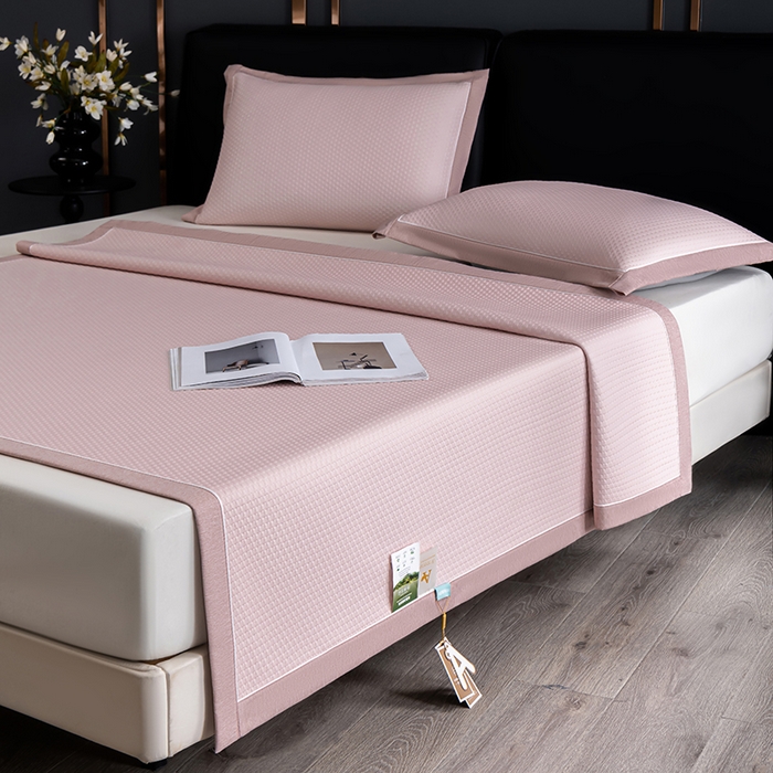 91家纺网 家纺一手货源 找家纺 （总）小牛席业 2025经典款-千鸟格冷感豆豆席系列 床席款凉枕套凉枕套冰丝枕套藤枕套冰藤枕套冰丝枕套竹枕套凉席枕套豆豆枕 