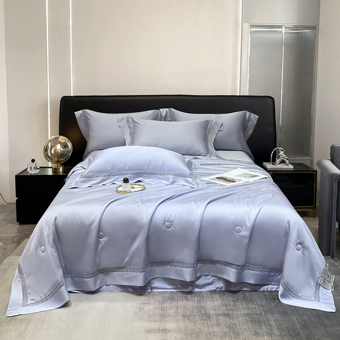 91家纺网 家纺一手货源 找家纺 （总）洽想家 2025新款80支天丝镂空瑾系列夏被四件套