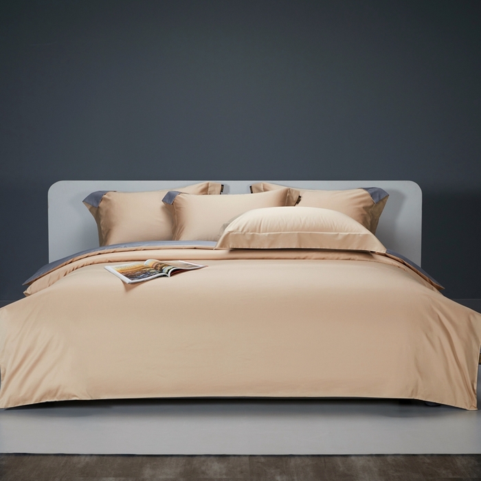 91家纺网 家纺一手货源 找家纺 （总）洽想家 2025新款100支新疆长绒棉纯色双拼四件套