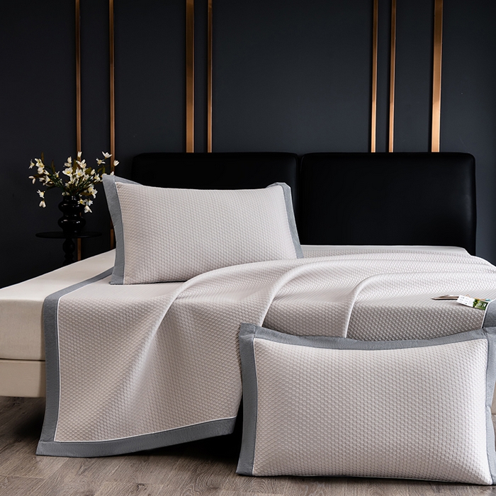 91家纺网 家纺一手货源 找家纺 （总）小牛席业 2025经典款-千鸟格冷感豆豆席系列 床席款凉枕套凉枕套冰丝枕套藤枕套冰藤枕套冰丝枕套竹枕套凉席枕套豆豆枕 