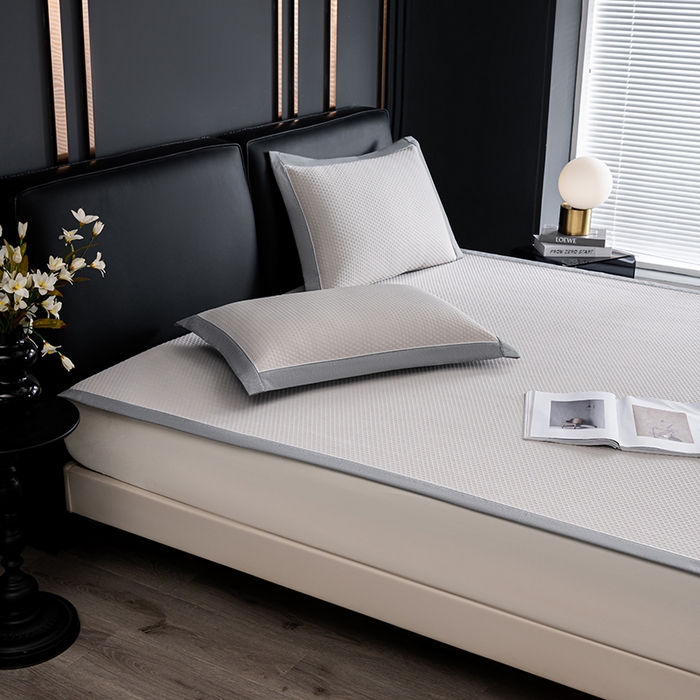 91家纺网 家纺一手货源 找家纺 （总）小牛席业 2025经典款-千鸟格冷感豆豆席系列 床席款凉枕套凉枕套冰丝枕套藤枕套冰藤枕套冰丝枕套竹枕套凉席枕套豆豆枕 