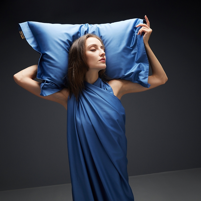 91家纺网 家纺一手货源 找家纺 洽想家 2025新款100支新疆长绒棉纯色双拼四件套 巴黎蓝-