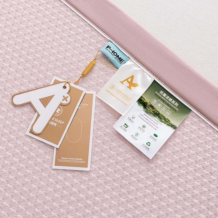 91家纺网 家纺一手货源 找家纺 小牛席业 2025经典款-千鸟格冷感豆豆席系列 床席款 粉色