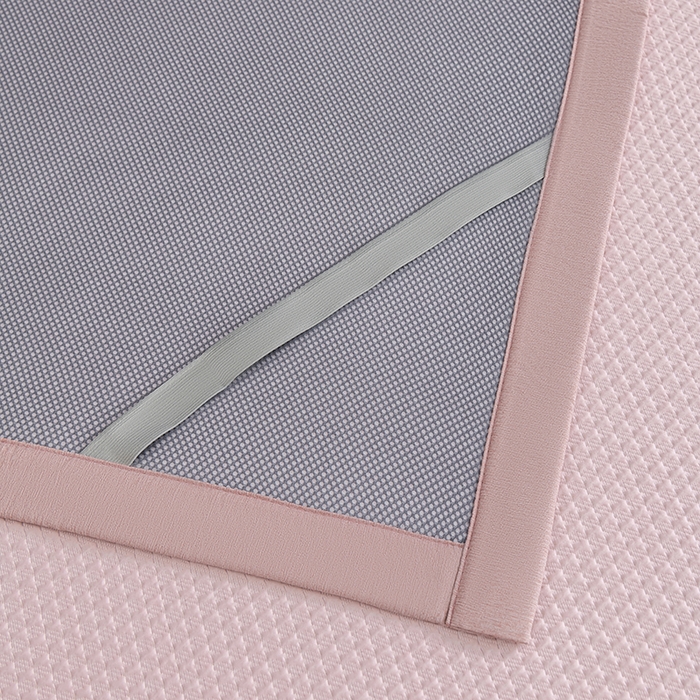 91家纺网 家纺一手货源 找家纺 小牛席业 2025经典款-千鸟格冷感豆豆席系列 床席款 粉色